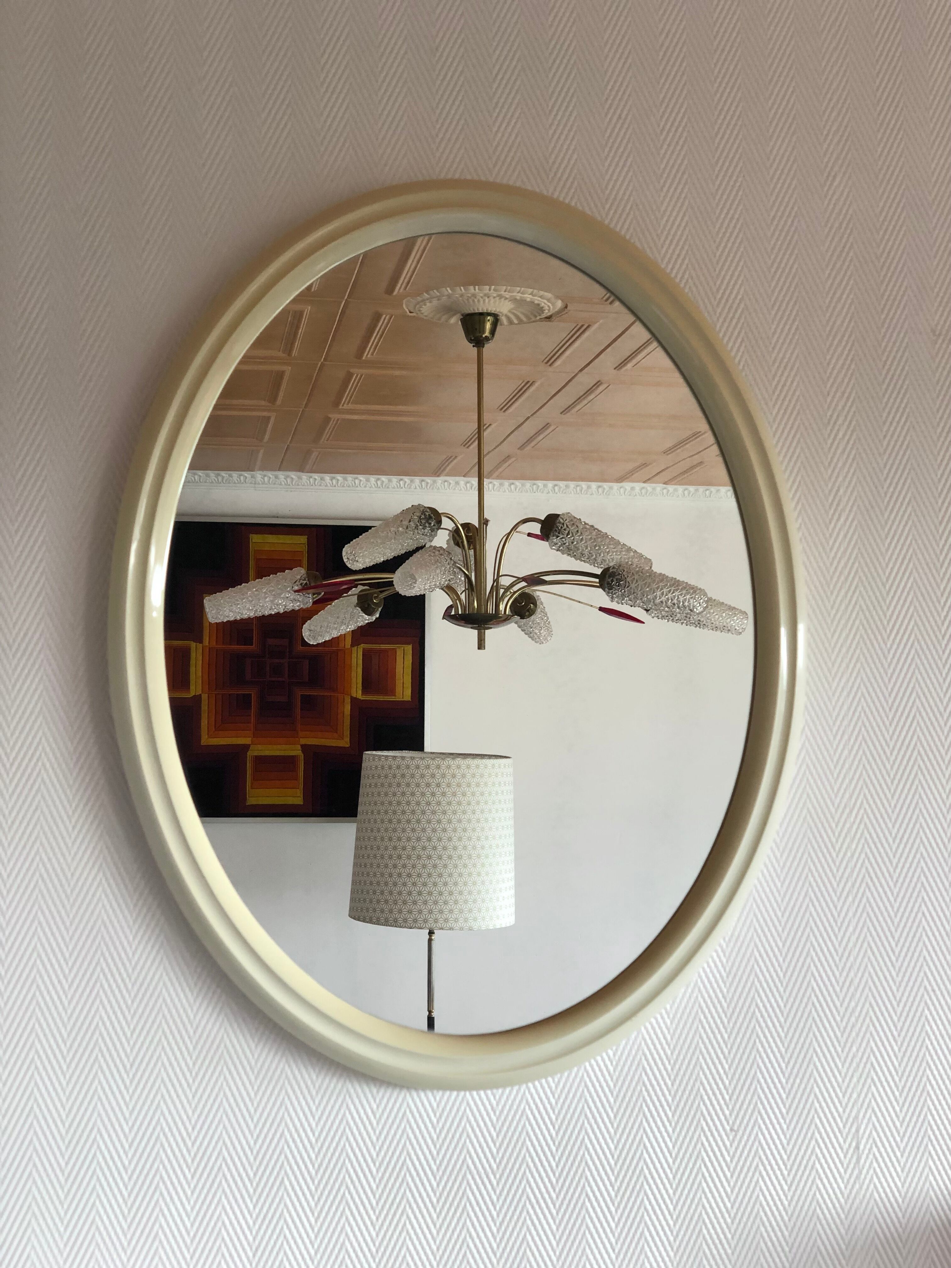 Tiger vintage oval mirror