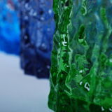 Set verre coloré 'textured bark' par Geoffrey Baxter 60's