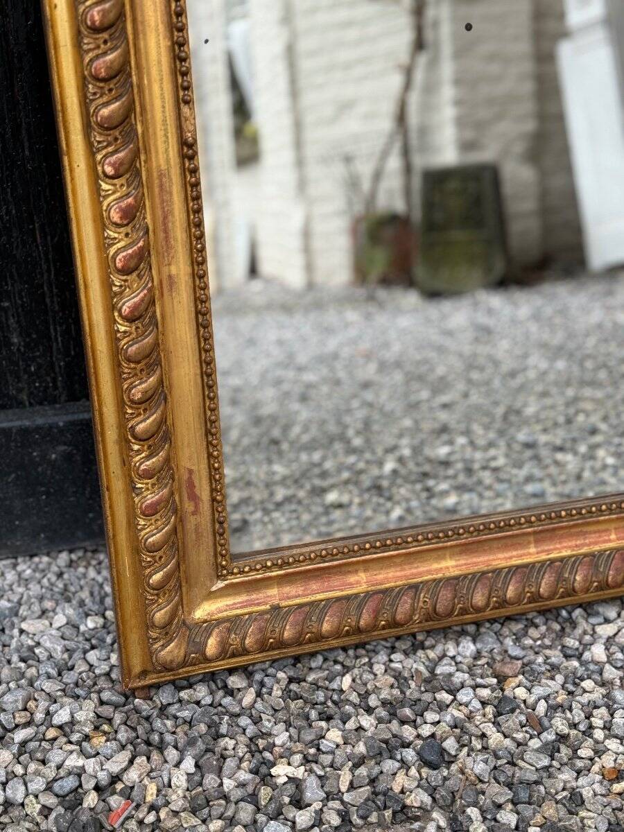 Louis XV Style Mirror In Stuccoed And Gilded Wood Circa 1880, Beveled Glass