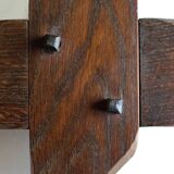 Rectangular mirror with bevelled wooden frame, 1970s.