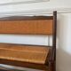 Banc provençal bois et paille rustique