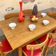 Table bistrot vintage annee 1950 en hetre