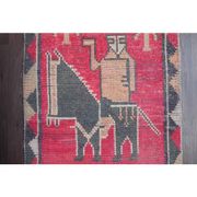Vintage Turkish Hand-Knotted Wool Cotton Pink Runner Rug 85x260