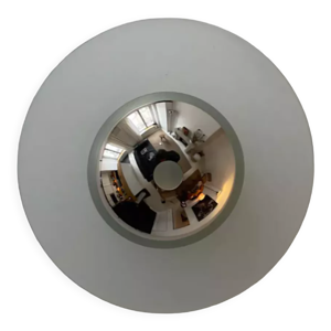 Plafonnier vintage chrome et verre