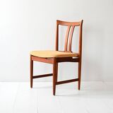 Set of 6 Scandinavian Teak Chairs with Yellow Seats
