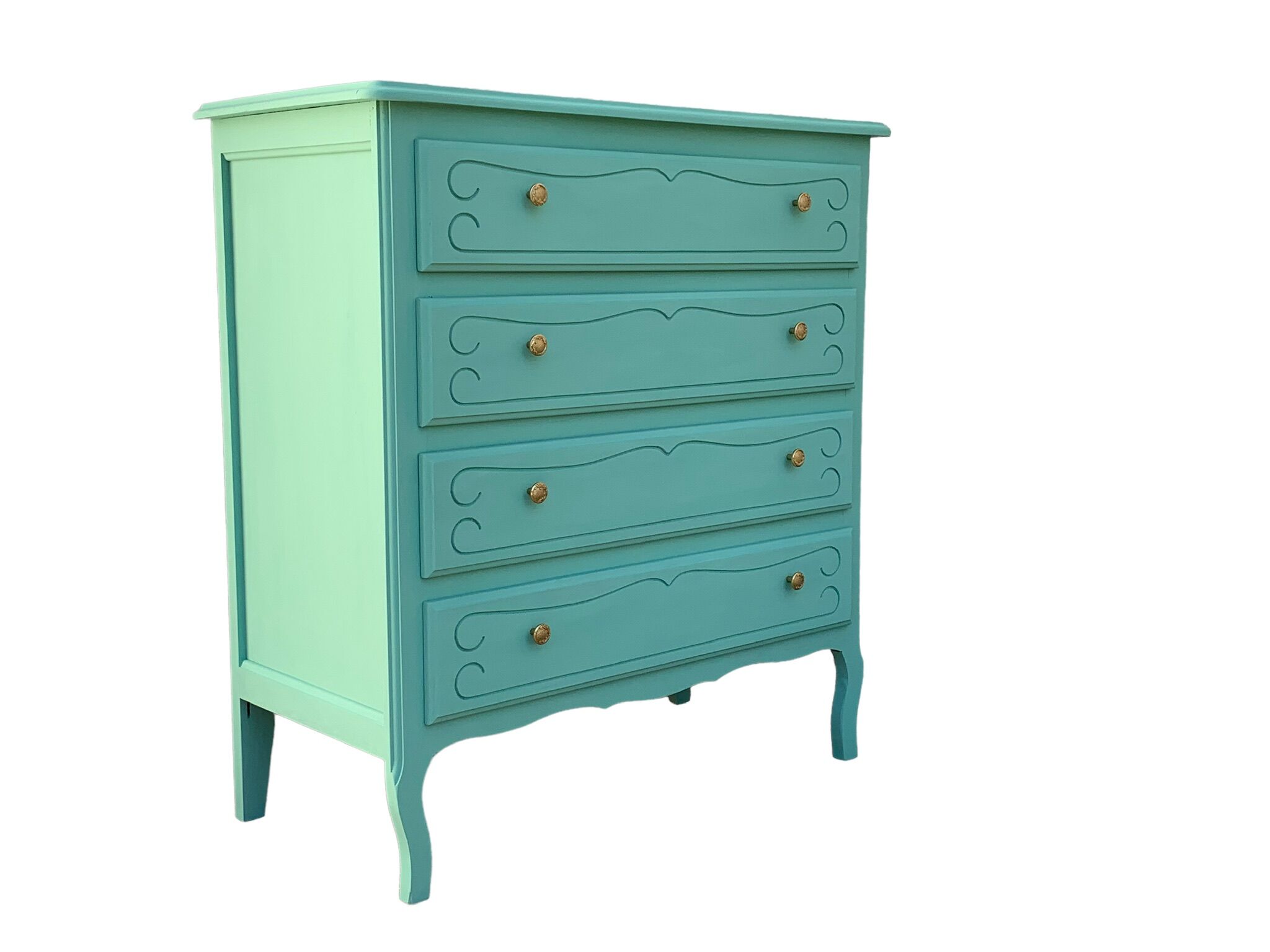Vintage mint green chest of drawers 1950
