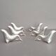 6 sea lion/seal knife holders, in silver-plated metal, circa 1950