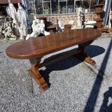 Solid oak farmhouse table, 220×90cm
