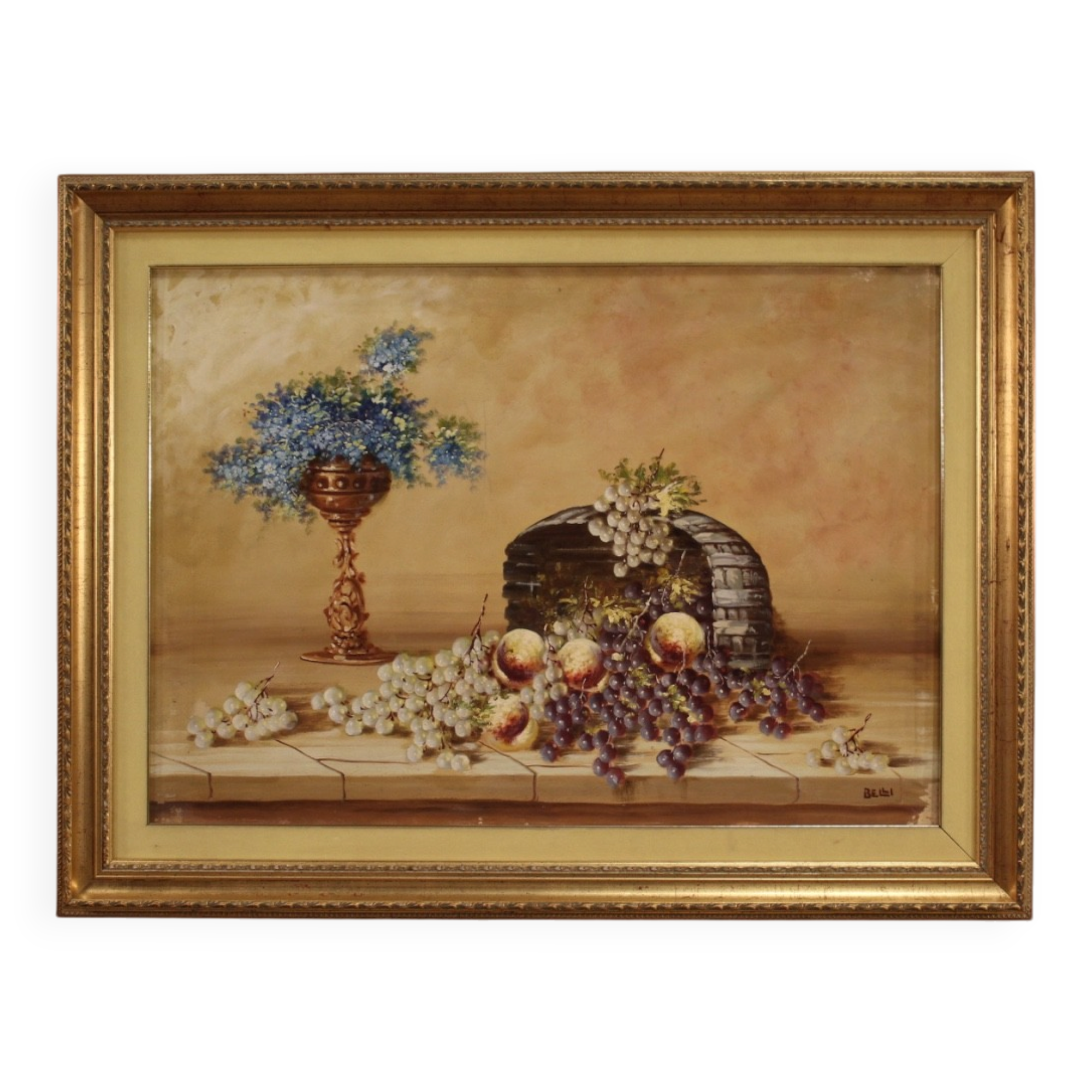 Peinture signée nature morte du 20e siècle