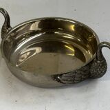 Art Deco silver-plated metal pocket emptier with swan decor