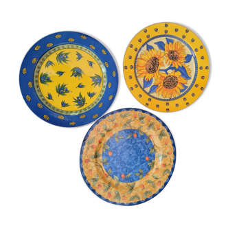 Set of 3 plates various colors