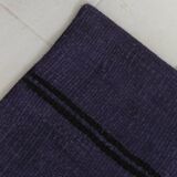 Purple Black Turkish Vintage Runner Rug, 74x346Cm