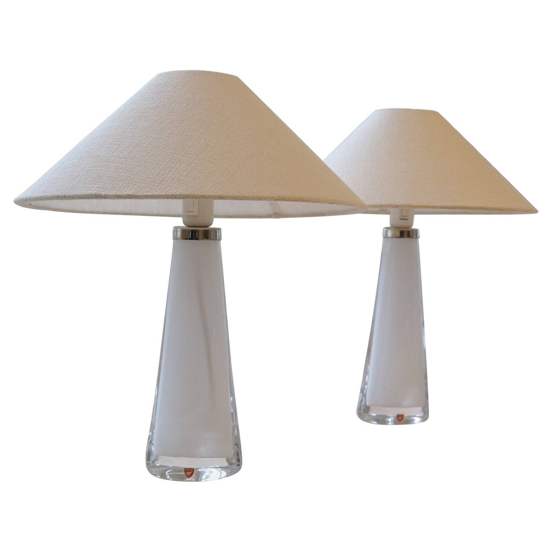Mid-century table lamps by Carl Fagerlund for Orrefors Sweden RD, 1566