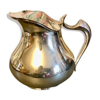 Herbal tea pot silver metal 50s