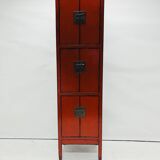 Red Chinese cabinet with three doors