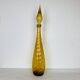 Empoli carafe, Italian yellow glass bottle, vintage.