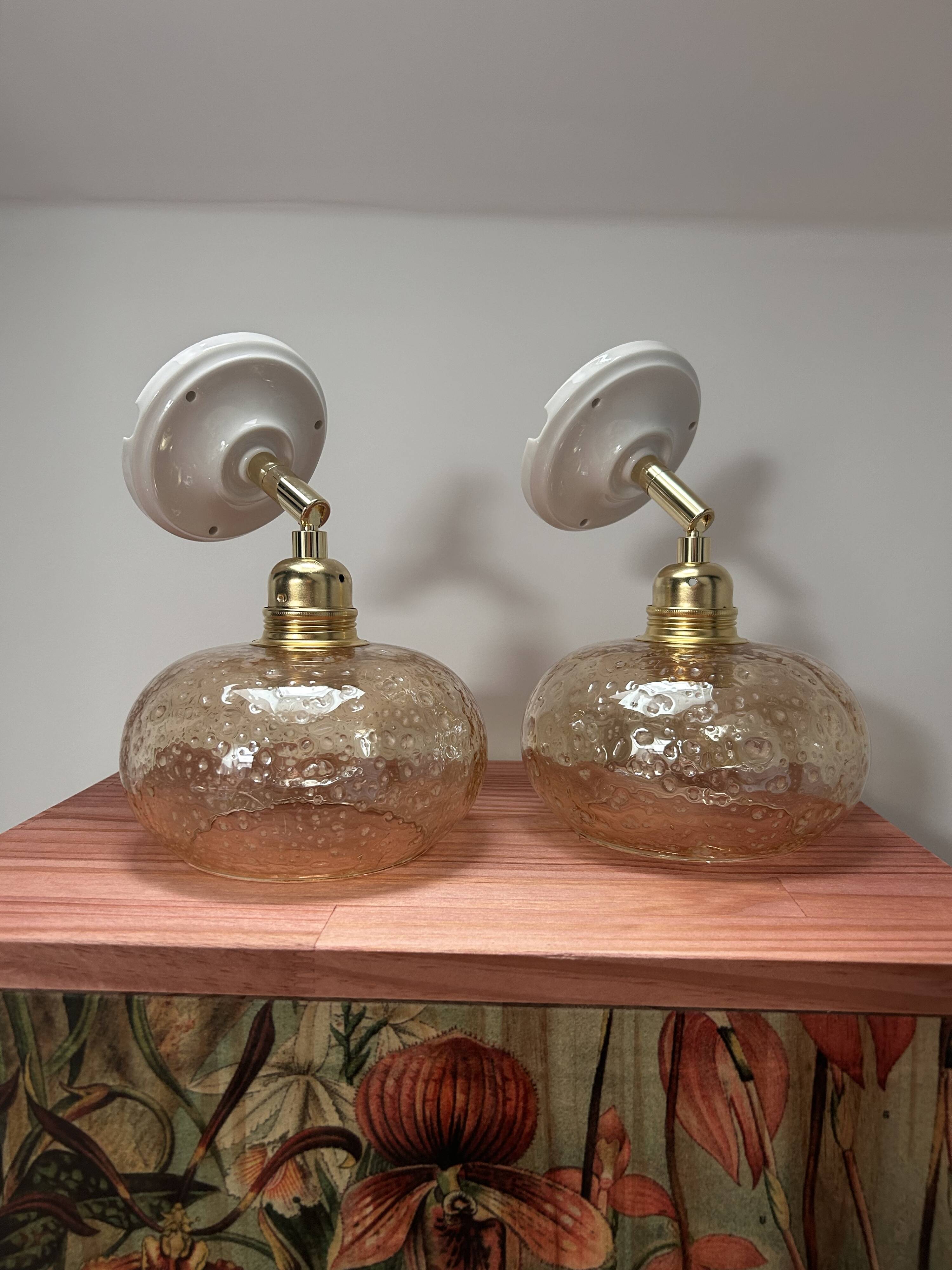 Pair of golden wall lights