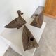 Series of three brutalist Folk Art candle holders