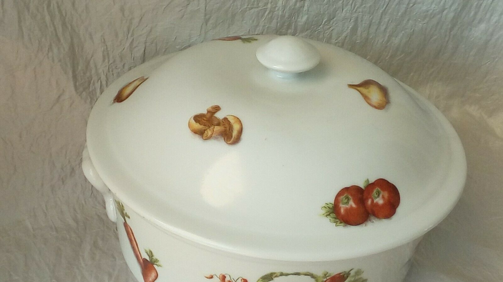 Porcelain soup with fire decor legumes 4 seasons