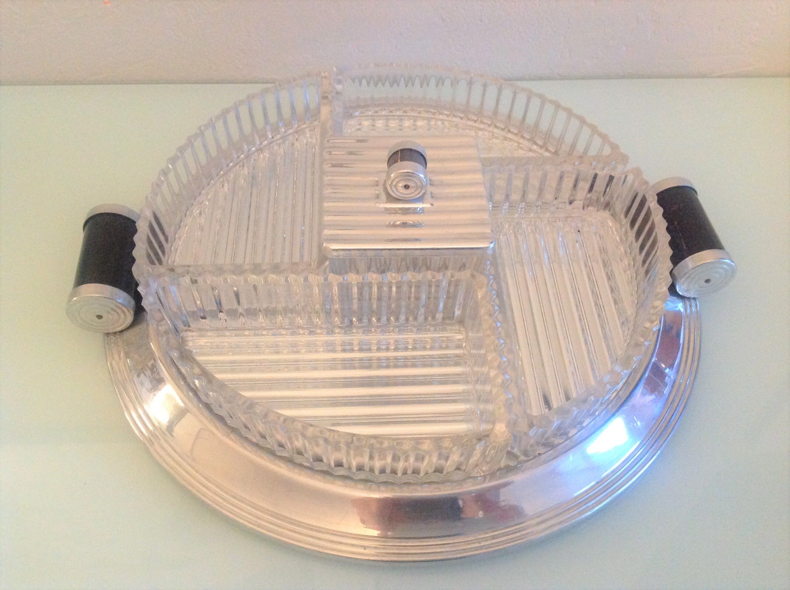 Servant mirror tray by Durinox Oxydor art deco style / 30s-40s