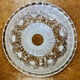 Art Deco wrought iron lamp with 3 rose glass daisies Ezan 1930