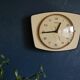 Vintage formica silent wall clock trapeze "Pale yellow Talgo"