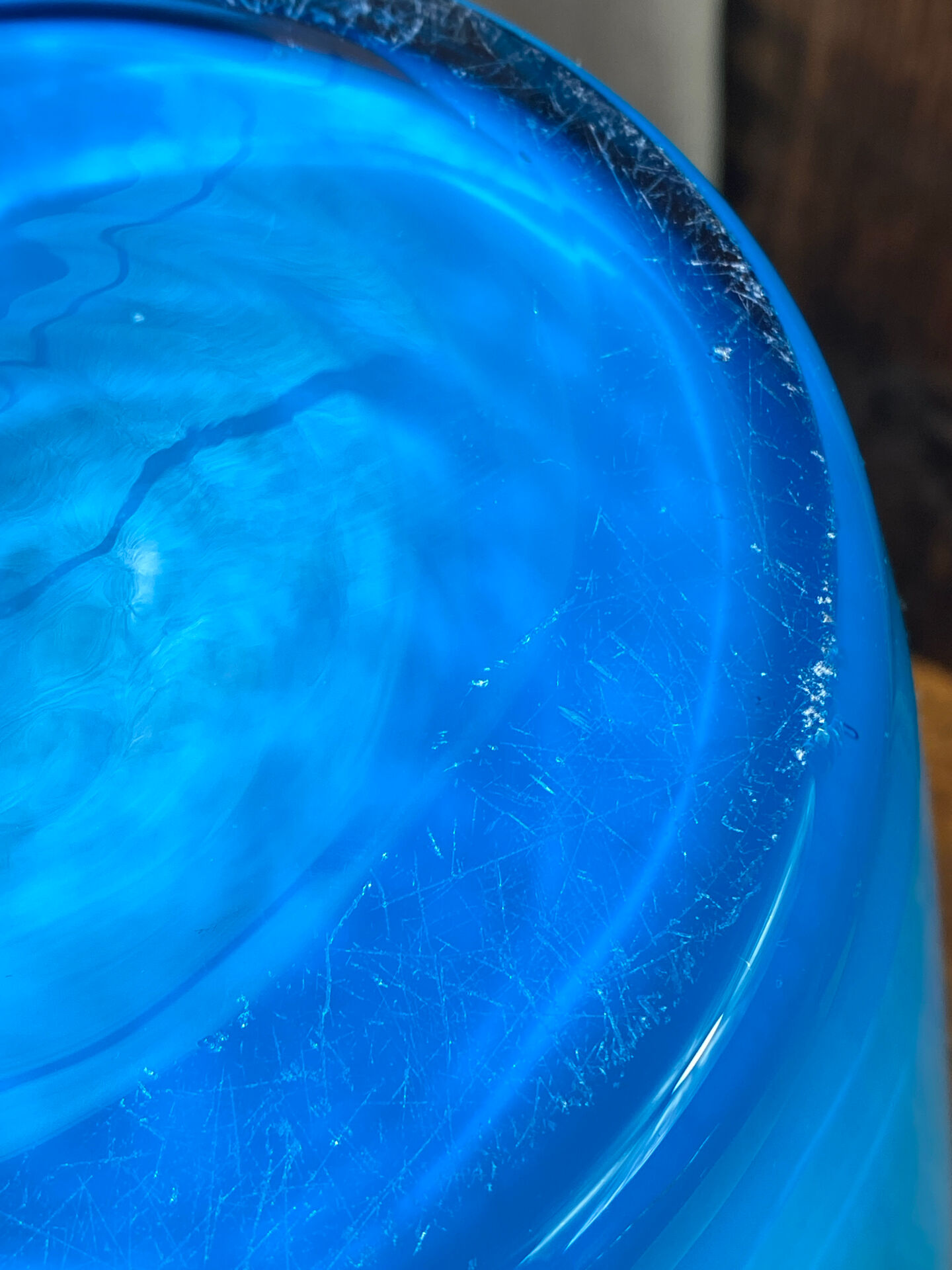 Large multi-layer glass handkerchief vase