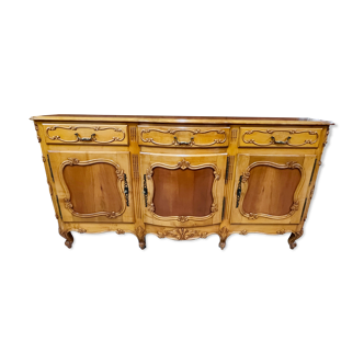 Carved solid cherry tree sideboard