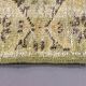 Distressed Turkish Runner 190x82 cm wool Vintage rug, Overdyed Yellow, Black