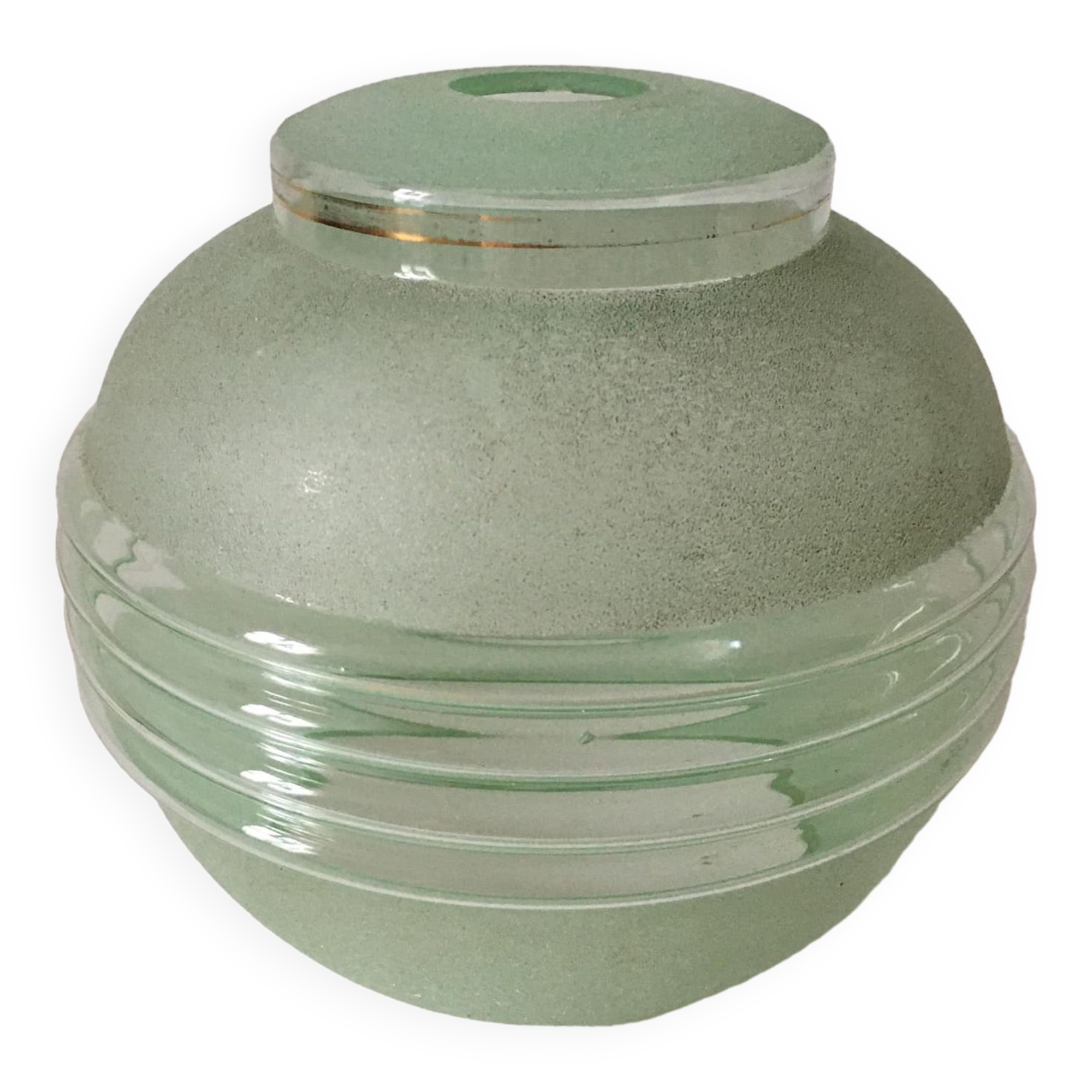 Art-Deco green granite glass globe
