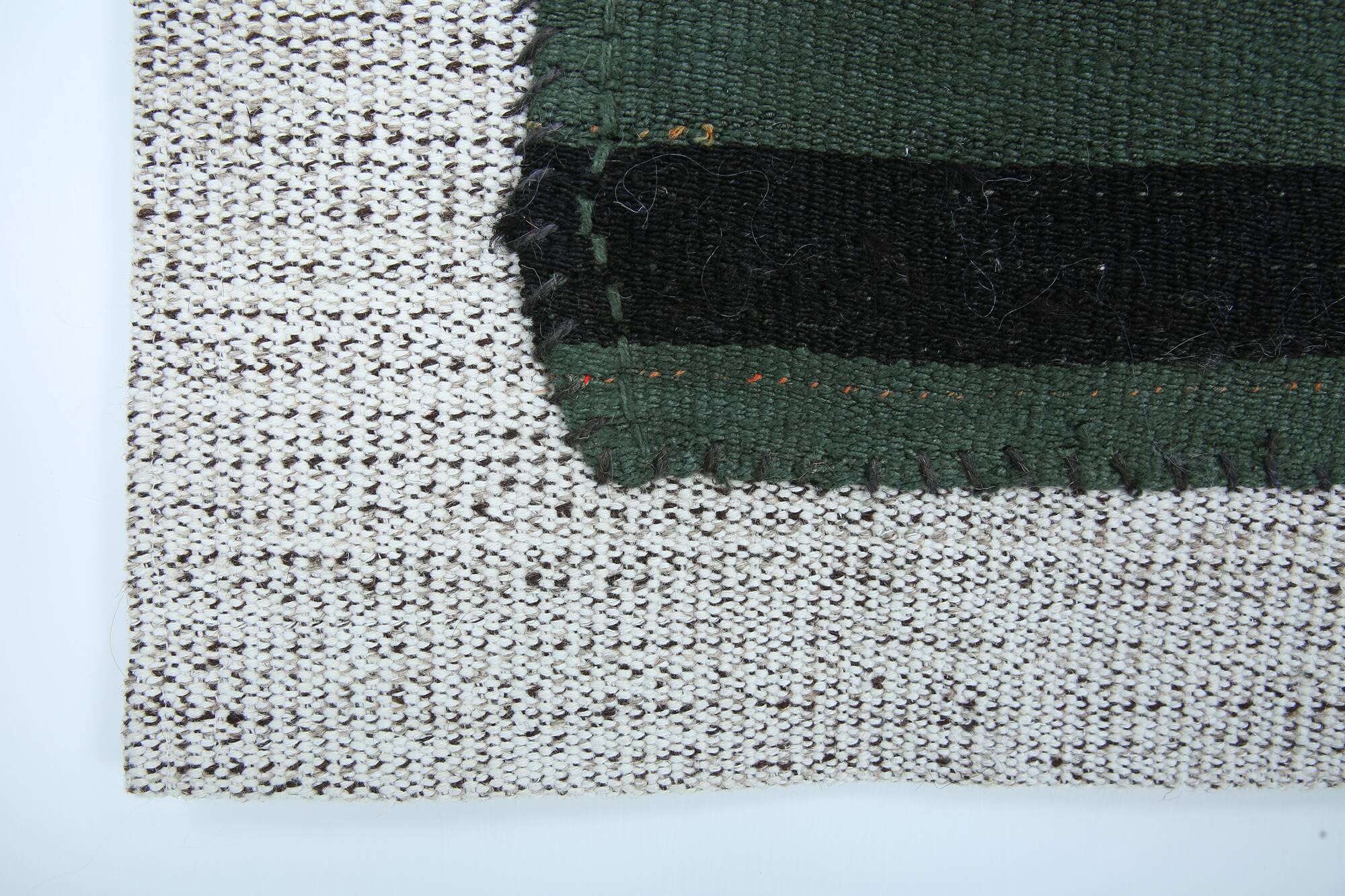 Green & Black Vintage Kilim Rug, 86x86Cm