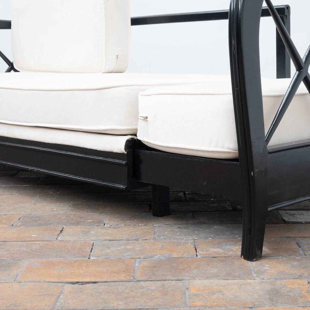 Modular Sofa in Velvet and Wood by Paolo Buffa, 1950s