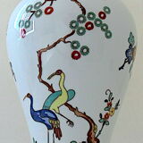 Baluster vase covered in porcelain by Coquet house in Limoges and decorated in Chantilly