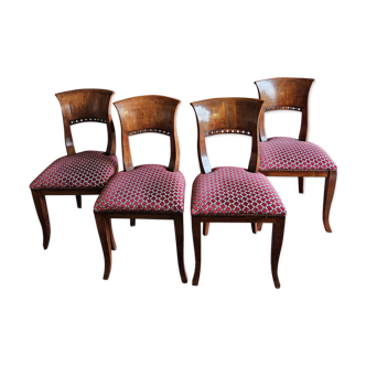 4 chaises en bois exotique