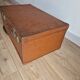Old vintage military trunk orange metal