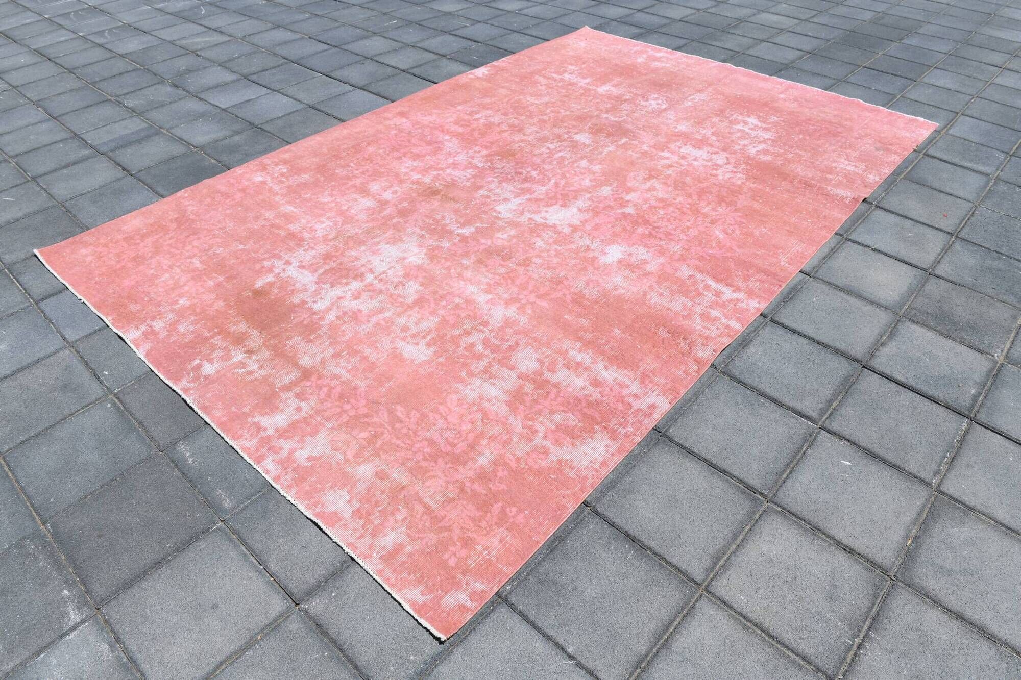 Dusty Pink Decorative Vintage Rug For Living Room, 210x325 Cm