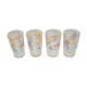 4 juice/water patterns fish colors and gold edges