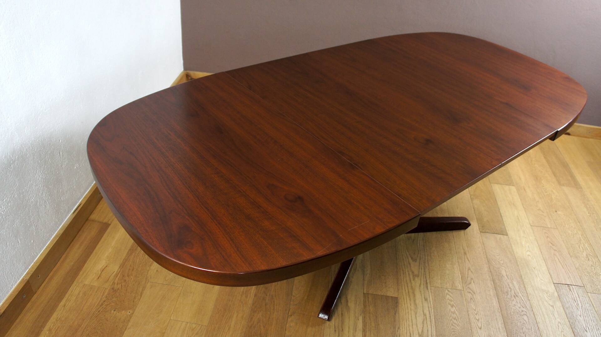 Table Ovale & Pied Central Vintage Année 1960 / 1970