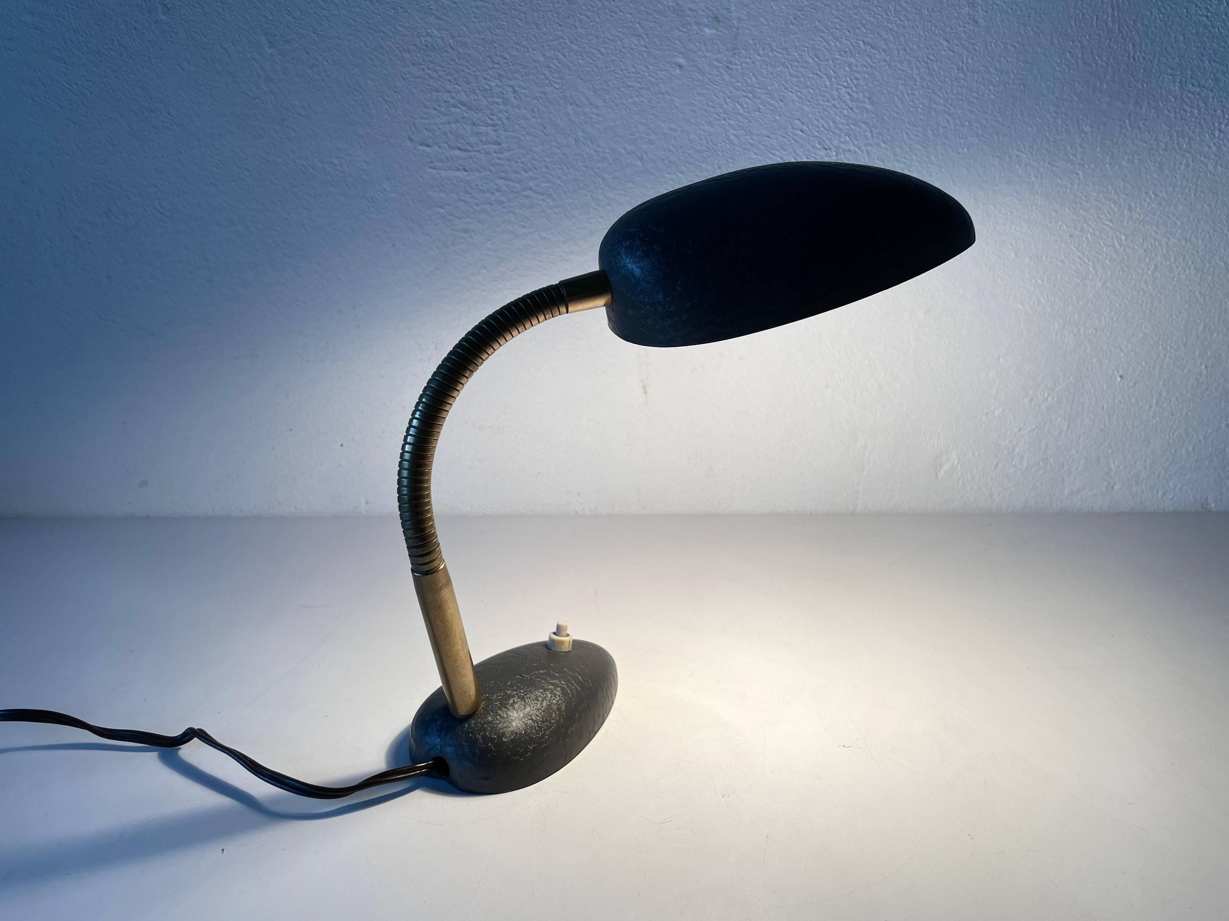 Mid-century grey metal desk lamp, 1960s, Germany