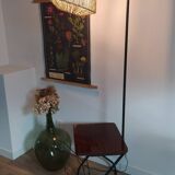 Floor lamp with magazine rack and shelf 50's