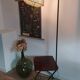 Floor lamp with magazine rack and shelf 50's