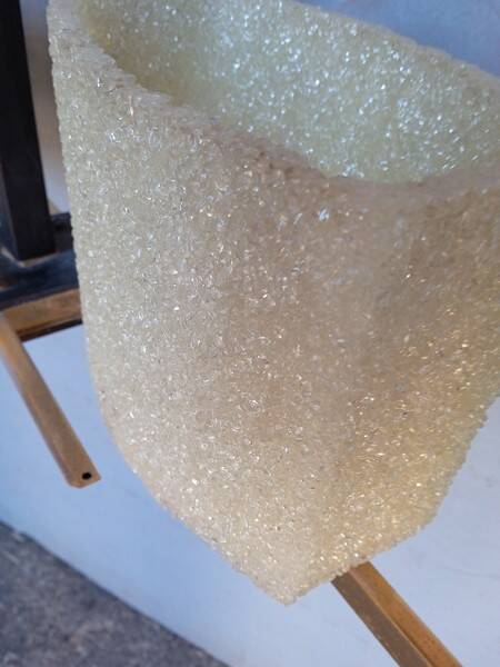 Arlus chandelier gold metal granite glass ep 1950