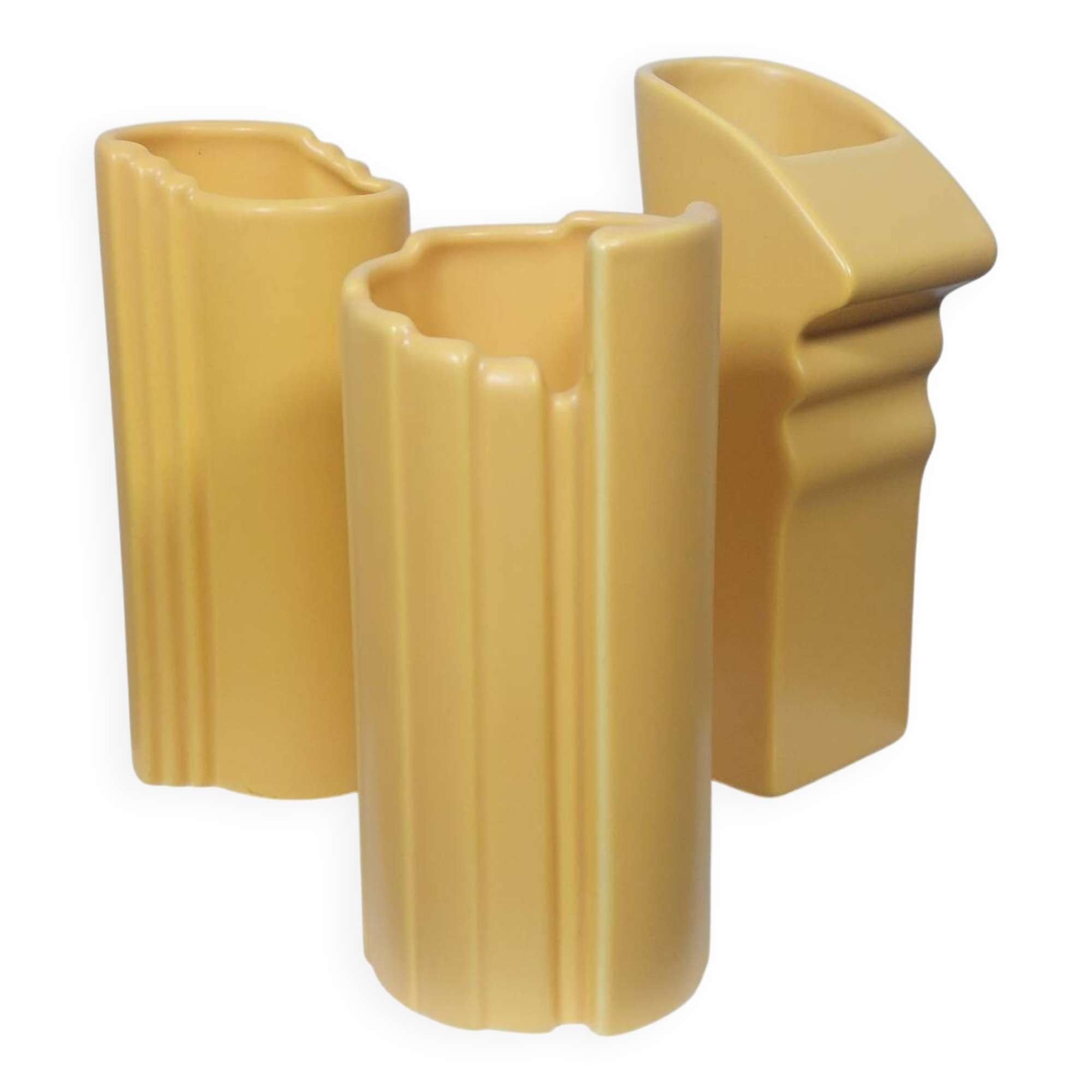 Trio de vases jaunes de style Memphis par ASA Allemagne
