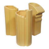 Trio de vases jaunes de style Memphis par ASA Allemagne