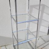 Designer chrome column display shelf - 1970s