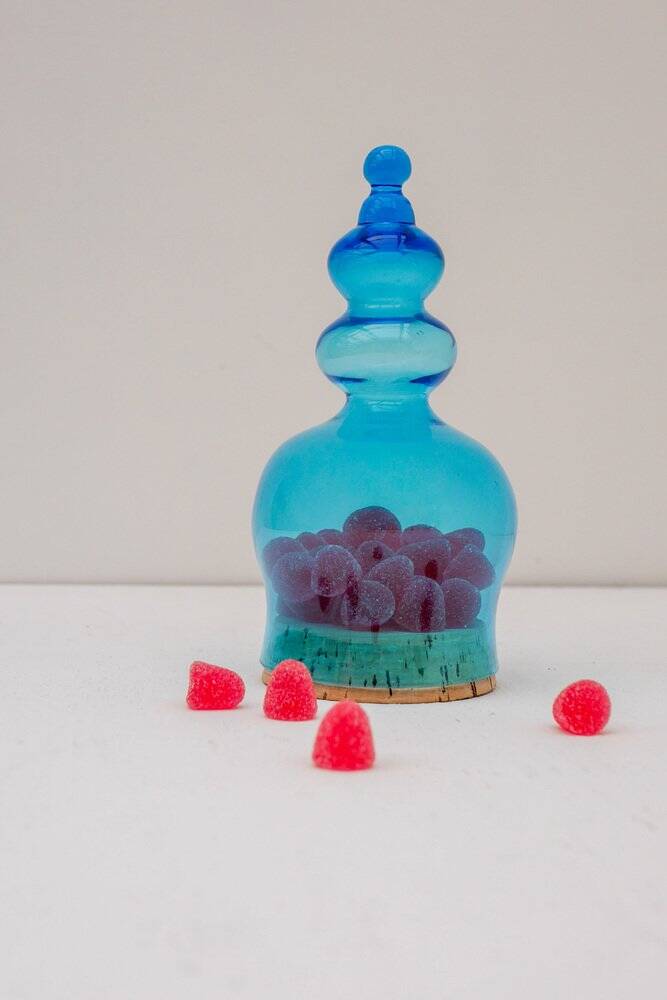 Candy box in handblown art glass by Bertil Vallien for Kosta Boda, 1970s