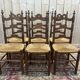 Série de 6 chaises paillées haut dossier