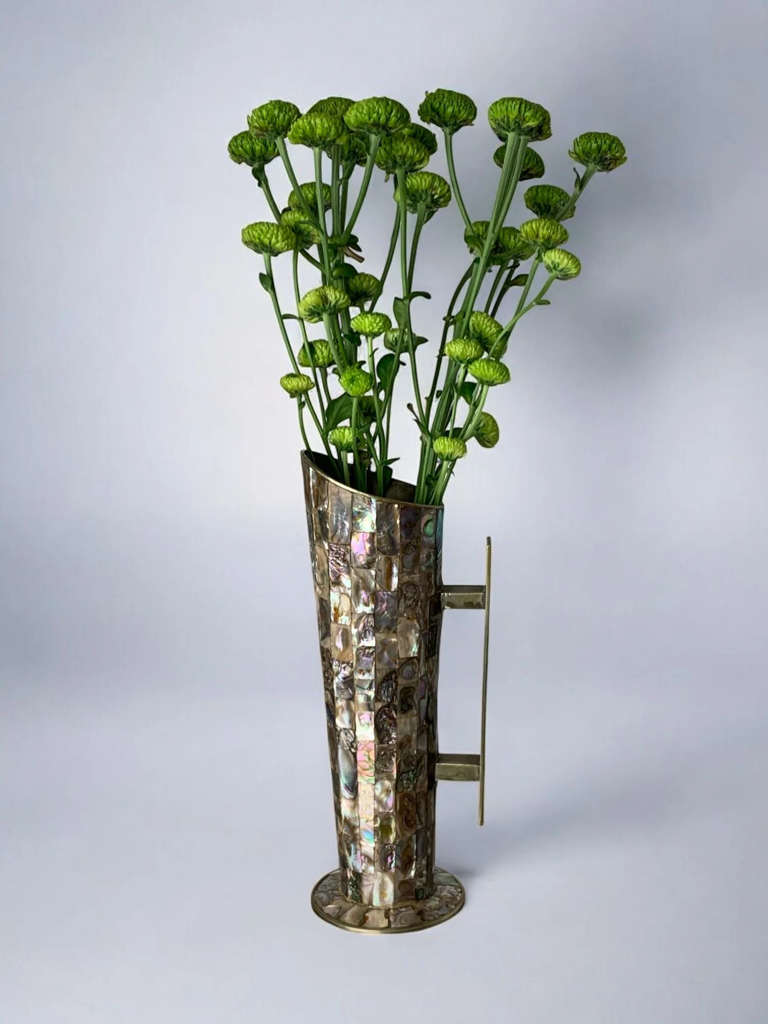 Abalone shell & alpaca pitcher, Mexico, 1970s