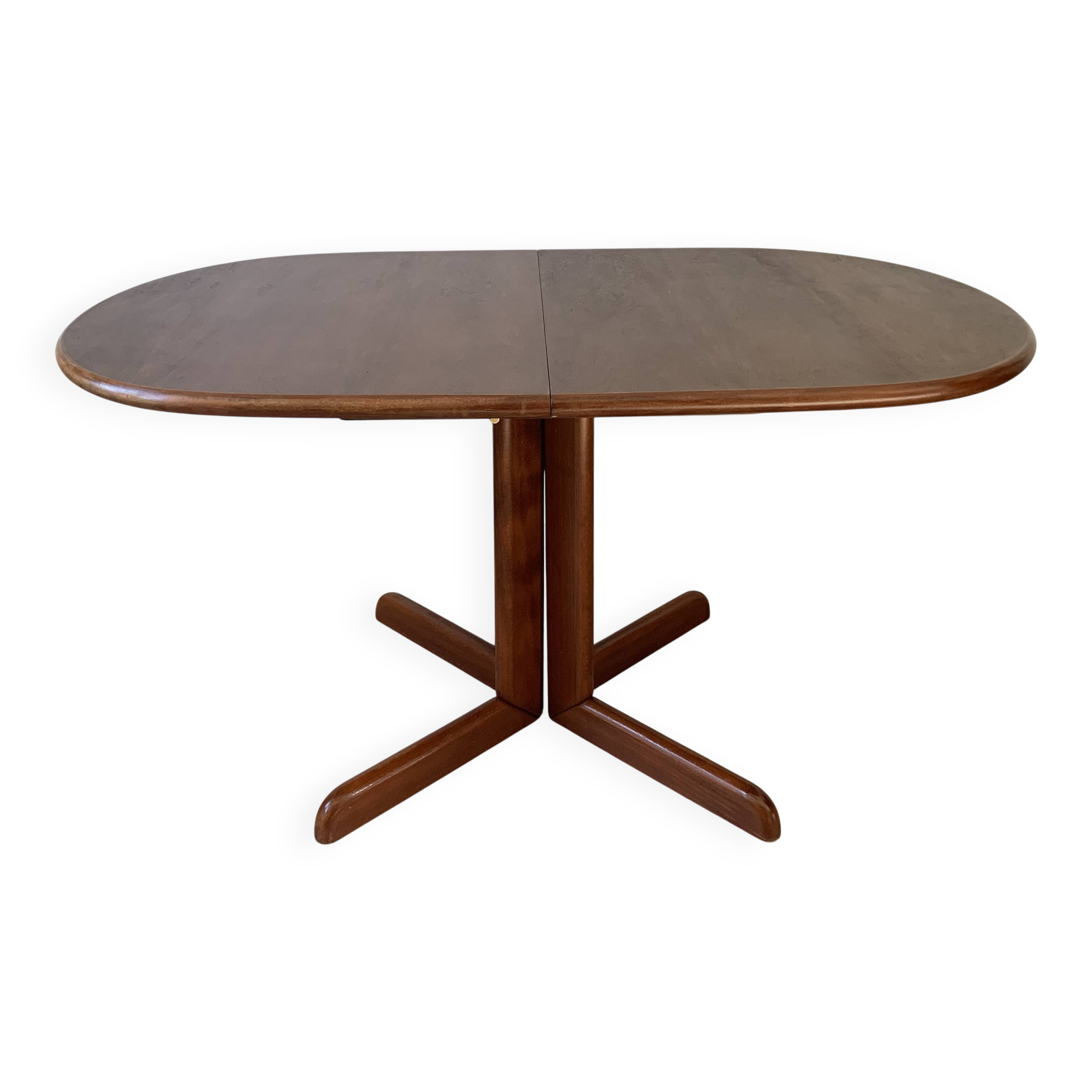 Table extensible danoise ovale en teck, années 60