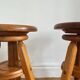Pair of solid wood screw stools